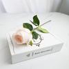 Flor Artificial con Textura Realista, Bordes Enrollados Hidratantes, Decoración de Capullo de Rosa Único, Flor de Seda, Alta Simulación