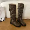 Botas Chelsea de salto grosso retrô para mulheres, outono e inverno, camurça, plataforma impermeável, sola grossa, estilo britânico, botas ajustadas para pessoas baixinhas