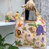 Bolsa de Compras Plegable Nueva Supermercado Transfronteriza Bolsa Tote Portátil de Tela Floral Bolsa Tote de Compras de Supermercado Bolsa de Comestibles