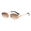 Gafas de sol con montura ovalada para mujer, lentes de sol de verano con estrellas, estilo Hong Kong, protector solar, espejo de cara grande que muestra una cara redonda pequeña.