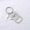 Abrebotellas de Cerveza Nuevo Transfronterizo Llavero de Acero Inoxidable Se Puede Grabar Colgante para Bolsa como Regalo del Día del Padre para Novio