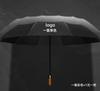 Em Estoque Logo Personalizado Totalmente Automático 70% de Desconto Guarda-Chuva de Chuva de Vinil Preto 50% de Desconto Proteção Solar Haste Reta Guarda-Chuva de Golfe Publicitário