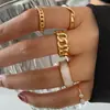 Anel Estrela e Lua Transfronteiriço Folha de Amor Geometria Conjunto de 10 Anéis Criativos Retrô Articulados Femininos