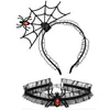 Set de Diadema y Collar para Halloween, Diadema de Telaraña, Accesorios Festivos para Fiesta, Pasadores, Accesorios Populares para el Cabello para Tomar Fotos