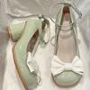 Sandálias de Dedão Femininas 2022 Verão Novo Ins Versátil Retro Fivela Salto Grosso Antiderrapante Mary Jane Sapatos Tendência