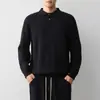 Mo Mai Ke Ropa de Hombre Alta Inteligencia Para Ir al Trabajo Cuello Polo Tejido Hombre Estilo Otoño 2026 Suéter de Canalé Vertical Hombre 22332.