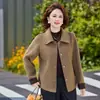 Abrigo de lana con solapa de otoño para mujer, nuevo estilo 2026, petite, para mediana edad y mayores, otoño e invierno, top corto que reduce la edad