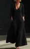 Novedad Otoño e Invierno 2026 Ropa Europea y Americana para Mujer Transfronteriza Sitio Independiente de Amazon Vestido Largo Casual de Vacaciones con Cuello en V para Mujer