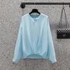 Camisa de manga larga con cuello en V, elegante, holgada y ajustada, estilo comercio exterior japonés y coreano, otoño 2021, para mujer