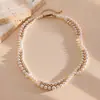 Collar de Perlas con Abalorios de Pedrería Transfronterizo Europeo y Americano Cadena para Clavícula Simple de Moda Exquisito de Gama Alta Versátil Accesorios para Collares Venta al por Mayor