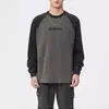 Sudadera de Manga Larga Nueva Otoño e Invierno 2025 para Hombre, Talla Grande Holgada, Camiseta Base con Cuello Redondo Empalmado, Ropa Top Marca Trbottomy