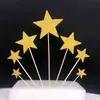 Decoración creativa para pastel bandera de amor palillo de dientes tarjeta enchufe brillante tarjeta para pastel de cumpleaños 7 juegos