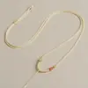 Cordón de Colgante Versátil Ajustable Fino Hecho a Mano Estilo Calabaza Jade Cera de Abeja Oro Cadena para Clavícula Correa para el Cuello DIY