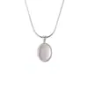 Collar Hueso de Serpiente Ovalado Esmaltado de Plata de Ley 925 para Mujer, Simple, Lujo Accesible, Elegante de Gama Alta, Cadena para Clavícula que No se Desvanece 7292A