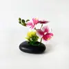 Orquídea Phalaenopsis de Simulación 3 Flores Flor Artificial Adorno de Jarrón Flor Artificial Planta Verde Realista Flor de Tacto Real