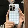 Funda para Teléfono Ins Cuadros Azules y Blancos Adecuada para iPhone17 Película 16Pro Dos en Uno Apple 13 Anticaídas 14 Funda