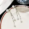 Simples y Elegantes, Pendientes Largos con Borlas Grandes y Pequeñas de Perlas para Mujer, Pendientes Nuevos, Pendientes de Alta Gama, Pendientes