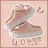 Zapatos de algodón suela gruesa pantuflas antideslizantes pantuflas de algodón cálidos para uso en casa hombres invierno lazo zapatos posparto pantuflas de algodón mujeres venta al por mayor