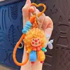 Llavero de Chica de Cabello Largo y Ondulado Creativo de Dibujos Animados Lindo Exquisito Adorno para Correa de Teléfono Colgante de Bolso Pequeño Regalo
