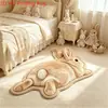 Alfombra de felpa temática de gato realista TEMU transfronteriza, imitación cachemir, alfombra gruesa para mesita de noche en el dormitorio, tapete absorbente para el baño