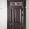 Puertas de Entrada de Villa Estilo Campestre, Casas de Campo Autoconstruidas, Puertas Dobles de Vidrio con Claraboyas Elevadas, Puertas de Entrada para Hogares, Fábrica de Puertas