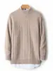 Suéter de Lana para Otoño e Invierno para Hombre, Engrosado, Cuello Alto Medio, Jersey Jacquard, Holgado, Casual, Tejido, Talla Grande, Camiseta Base para Hombre