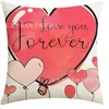 Funda de Almohada Decorativa de Amor para el Día de San Valentín de Venta Caliente Transfronteriza Funda de Cojín Decorativa de Lino para Interiores y Exteriores Impresa