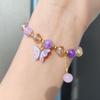 Nuevo pulsera de palomitas de maíz de mariposa pequeña tienda de regalos puesto en vivo pulsera de cristal craquelado de jade sintético joyería al por mayor