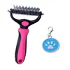 Peine desenredante para mascotas transfronterizo, Cuchillo desenredante para perros y gatos, Peine de acero inoxidable, Peine para eliminar pelo, Peine desenredante y de aseo, Suministros de limpieza para mascotas