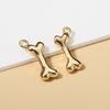 2 Acessórios de Osso de Liga Pingentes Dourados e Prateados DIY Artesanal Decoração de Joias de Osso de Cachorro Pingente Fofo Lembrancinhas