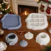 ZongBo Silicone Casa de Natal Pote de Armazenamento Copo para Vela Boneco de Neve de Natal Árvore de Natal Combinação de Velas Ornamento Molde de Silicone