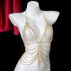 Acessórios de Fantasia de Performance para Baile de Formatura de Senhoras Europeias e Americanas Corrente Corporal de Strass Transfronteiriça Nova Corrente para Seios de Biquíni Sexy para Boate