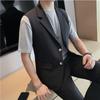 Traje de Verão Alta Moda Cor Sólida Colete sem Mangas Top Tendência Jaqueta Estilosa Versátil Nova Homens Tendência