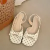 Sandálias de Plataforma com Laço de Bolinhas Estilo Francês para Mulheres, Nova Moda de Verão 2026 Sapatos Abertos que Aumentam a Altura para Combinar com Vestidos