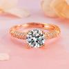 Transmissão ao vivo do TikTok Anel de diamante aberto de moda requintada Anel 2 quilates Zircon microincrustado Flash Diamond Light Luxury Joker