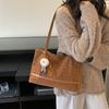 Bolso Tote de Hombro de Cuero con Estampado de Leopardo Retro de Nicho, Nuevo de Moda para Principios de Otoño 2026, Versátil, para Viajes Cortos, Gran Capacidad