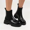 Botas Chelsea, cano alto, estilo britânico, couro macio, femininas, coleção outono/inverno 2026, versátil, casual, com sola grossa, modernas Botas Martin