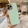 Adecuado para funda de teléfono 6D color sólido galvanizado suave para Apple iPhone14ProMax 15plus pareja 12 Japón y Corea del Sur 13