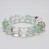 Lanting Nostalgia Pulsera de Cristal Blanco Natural para Mujer, Fluorita Verde con Cuentas de Concha, Pulsera de Moda al por Mayor