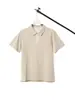 Camisa Polo Retro Delgada de Verano 220g Algodón con Sensación de Hielo Sin Costuras Pegada Media Cremallera para Hombre, Top Casual Simple Estilo Japonés
