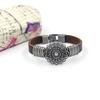 Pulsera de Cuero de Estrella de Cinco Puntas Estilo Europeo y Americano para Hombres, Pulsera de Aleación Vintage, Accesorios Punk, Joyería de Moda en Stock