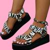 Nuevos Zapatos de Mujer Tallas Grandes Cuñas Estilo Folclórico Velcro Sandalias de Mujer Talla 35-43