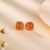 Pendientes de plata de ley S925 con incrustaciones de color rojo del sur, ágata, exquisitos, sencillos, a la moda, exquisitos, de azúcar, estilo nacional, para mujeres que viajan diariamente.