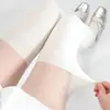 Medias de Rayas Patchwork Blancas Estilo Primavera/Verano Falsas Hasta la Rodilla, Estilo Pura Tentación, Leggings Versátiles Estilo Ballet Simple