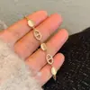 Pulsera de Empalme de Piedra Ojo de Gato Diamante Completo Nariz de Cerdo Nuevo Estilo 2025 Inspirada en Chanel Lujo Ligero Pulsera de Amistad Brillante para Mujeres