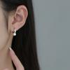 Nalan S925 Plata Aretes de Perla Sintética Corazón Normcore Nicho Elegante Alta Gama Joyería para Orejas G9461