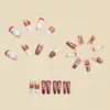 Moda Europeia e Americana de Natal Unhas Postiças Mais Vendidas de Comprimento Médio Quadrado Europeu Patches de Manicure Patches de Manicure Marrom