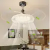 Nueva Luz de Ventilador Invisible Moderna Minimalista para Sala de Estar, Luz de Ventilador de Techo Estilo Nórdico para Comedor, Luz de Ventilador Silenciosa para Dormitorio con Protección Ocular