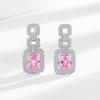 Brincos de borla com diamantes cheios quadrados de alta qualidade, zircônia microincrustada, brincos de moda joker europeus e americanos, joias transfronteiriças, atacado