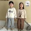 Trajes de Dibujos Animados de Otoño e Invierno para Niños y Niñas Forrados de Polar Deportivos y de Ocio Nuevas Sudaderas y Pantalones Gruesos Cálidos para Bebé